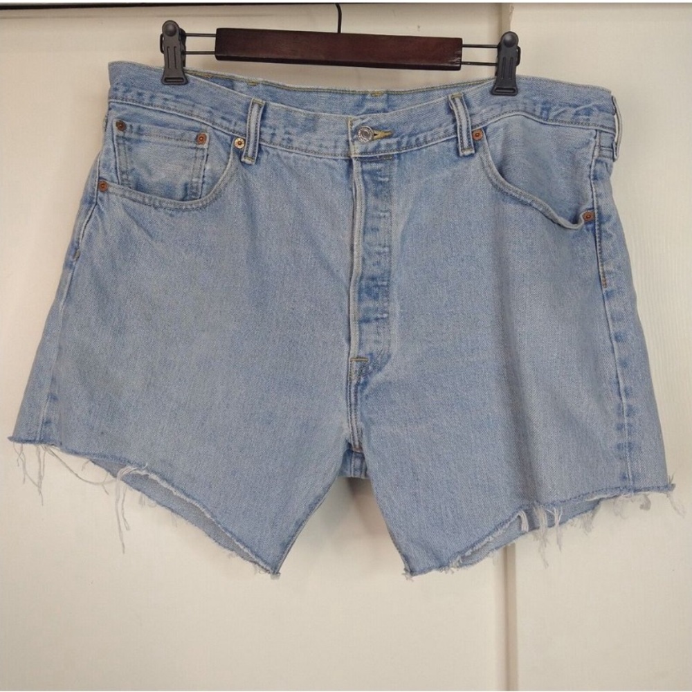 Levis 501 Buttonfly Cutoff Denim Jean Shorts Womens Size 16/18 40W Blue
